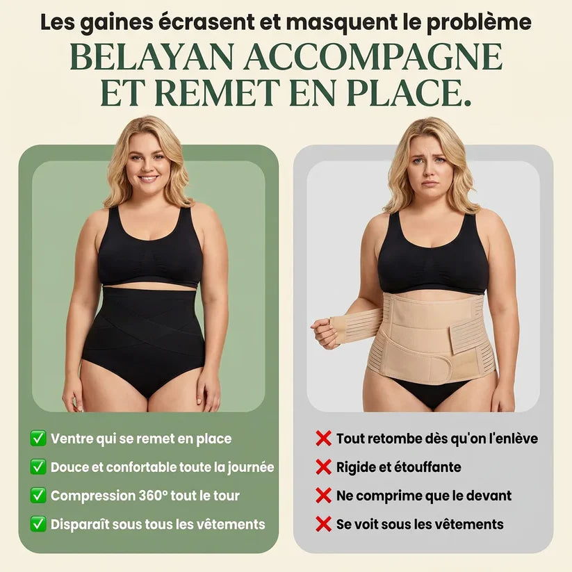 Culotte gainante post-partum à bande croisée 360°
